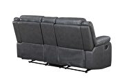 Manual reclining sofa made with faux leather in gray by Galaxy additional picture 12
