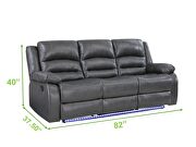 Manual reclining sofa made with faux leather in gray by Galaxy additional picture 5
