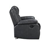 Manual reclining chair made with faux leather in gray by Galaxy additional picture 5