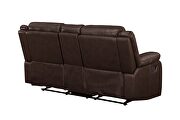 Manual reclining sofa made with faux leather in brown by Galaxy additional picture 11