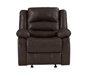 Manual reclining sofa made with faux leather in brown by Galaxy additional picture 7