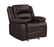 Manual reclining sofa made with faux leather in brown by Galaxy additional picture 10
