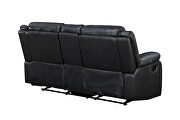 Manual reclining loveseat made with faux leather in black by Galaxy additional picture 3