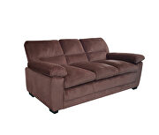 Brown finish upholstery luxurious velvet sofa by Galaxy additional picture 4