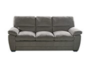 Gray finish upholstery luxurious velvet sofa by Galaxy additional picture 3