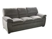 Gray finish upholstery luxurious velvet sofa by Galaxy additional picture 4