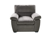 Gray finish upholstery luxurious velvet chair by Galaxy additional picture 2