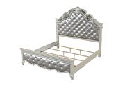 Tufted upholstery queen size bed made with wood in white by Galaxy additional picture 3