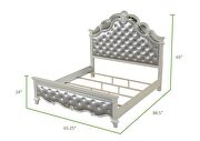 Tufted upholstery queen size bed made with wood in white by Galaxy additional picture 4