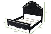 Tufted upholstery queen size bed made with wood in black by Galaxy additional picture 14