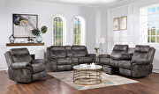 Gray polished microfiber upholstery manual reclining sofa by Galaxy additional picture 6
