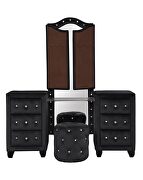Black velvet glam style queen bed w/ storage in rails by Galaxy additional picture 12