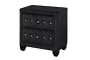 Black velvet glam style queen bed w/ storage in rails by Galaxy additional picture 10