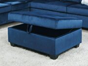 Navy finish beautiful velvet fabric upholstery sectional sofa by Galaxy additional picture 2