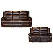 Espresso finish air leather upholstery manual reclining sofa by Galaxy additional picture 2