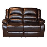 Espresso finish air leather upholstery manual reclining sofa by Galaxy additional picture 5
