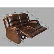 Espresso finish air leather upholstery manual reclining sofa by Galaxy additional picture 6