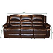 Espresso finish air leather upholstery manual reclining sofa by Galaxy additional picture 8