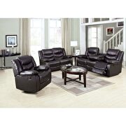 Espresso finish air leather upholstery manual reclining chair by Galaxy additional picture 2
