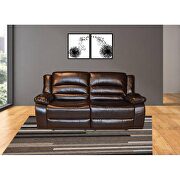 Espresso finish air leather upholstery manual reclining loveseat by Galaxy additional picture 2
