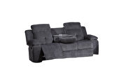 Dark gray chennille upholstery manual reclining sofa by Galaxy additional picture 8