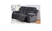 Dark gray chennille upholstery manual reclining loveseat by Galaxy additional picture 2