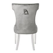 Silver velvet upholstery/ stainless steel legs dining chairs by Galaxy additional picture 5