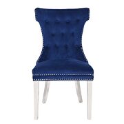 Blue velvet upholstery/ stainless steel legs dining chairs by Galaxy additional picture 3