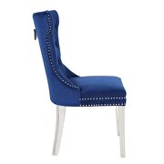 Blue velvet upholstery/ stainless steel legs dining chairs by Galaxy additional picture 7