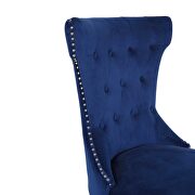 Blue velvet upholstery/ stainless steel legs dining chairs by Galaxy additional picture 8