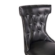 Black faux leather fabric upholstery/ stainless steel legs dining chairs by Galaxy additional picture 3