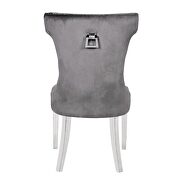 Dark gray velvet upholstery/ stainless steel legs dining chairs by Galaxy additional picture 5