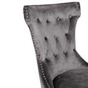 Dark gray velvet upholstery/ stainless steel legs dining chairs by Galaxy additional picture 8