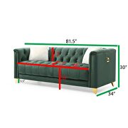 Green finish luxurious velvet fabric beautiful modern design sofa by Galaxy additional picture 16
