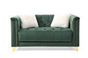 Green finish luxurious velvet fabric beautiful modern design sofa by Galaxy additional picture 3