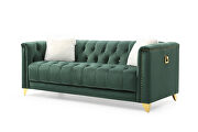 Green finish luxurious velvet fabric beautiful modern design sofa by Galaxy additional picture 6