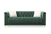 Green finish luxurious velvet fabric beautiful modern design sofa by Galaxy additional picture 7