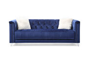Blue finish luxurious velvet fabric beautiful modern design sofa by Galaxy additional picture 11