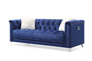 Blue finish luxurious velvet fabric beautiful modern design sofa by Galaxy additional picture 12