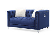 Blue finish luxurious velvet fabric beautiful modern design sofa by Galaxy additional picture 9