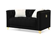 Tufted upholstery sofa finished with velvet fabric in black by Galaxy additional picture 7