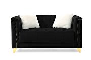 Tufted upholstery sofa finished with velvet fabric in black by Galaxy additional picture 10