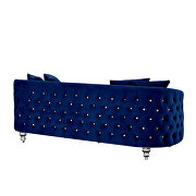 Blue finish luxurious soft velvet chesterfield sofa by Galaxy additional picture 13