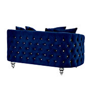 Blue finish luxurious soft velvet chesterfield sofa by Galaxy additional picture 10