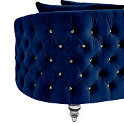 Blue finish luxurious soft velvet chesterfield chair by Galaxy additional picture 3
