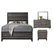 Clean midcentury lines and a gray rustic finish queen bed by Galaxy additional picture 2