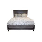 Clean midcentury lines and a gray rustic finish queen bed by Galaxy additional picture 3