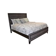 Clean midcentury lines and a gray rustic finish queen bed by Galaxy additional picture 4