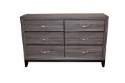 Clean midcentury lines and a gray rustic finish dresser by Galaxy additional picture 2