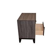 Clean midcentury lines and a gray rustic finish nightstand by Galaxy additional picture 4
